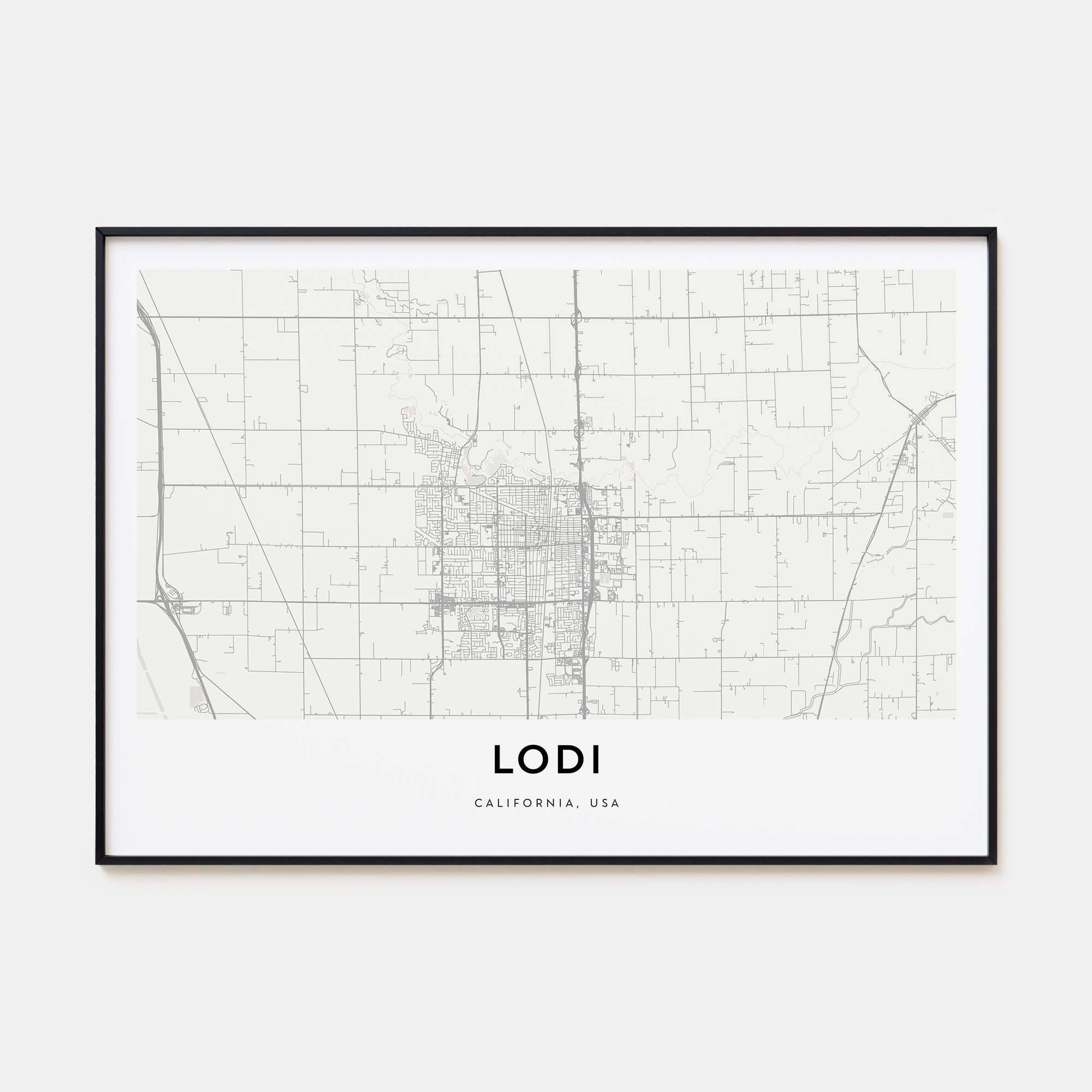 Lodi Map Landscape Poster