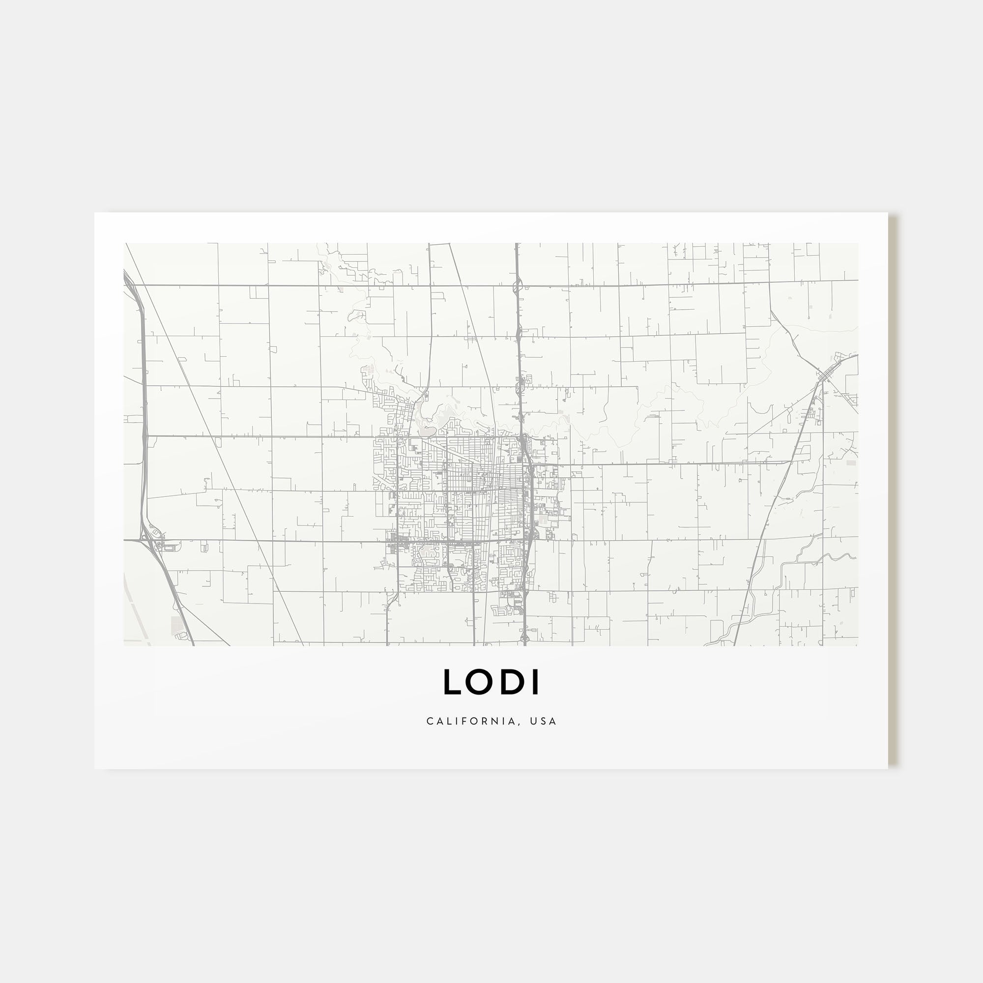 Lodi Map Landscape Poster