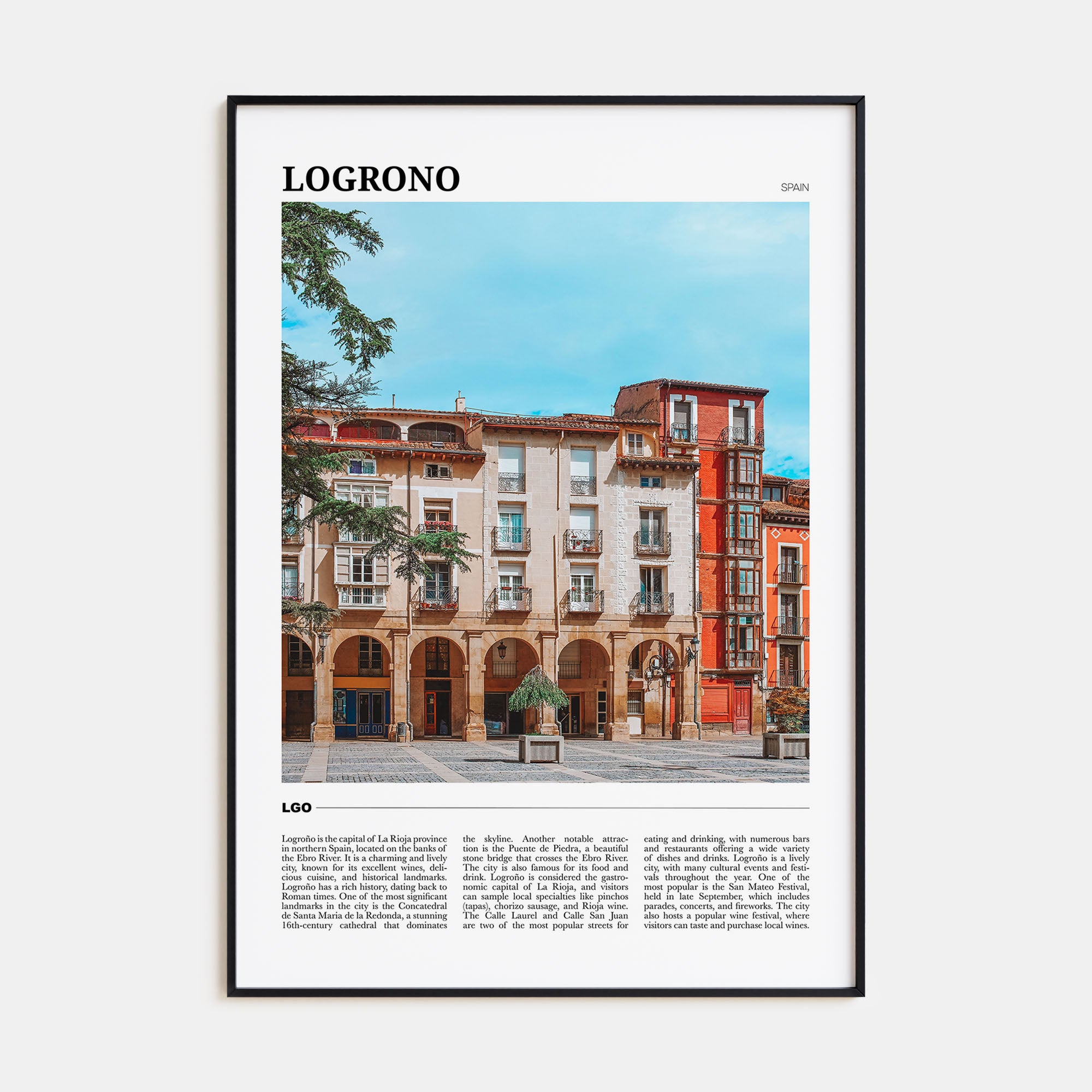 Logroño Travel Color Poster