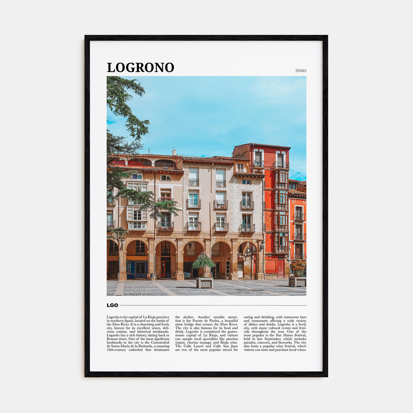 Logroño Travel Color Poster
