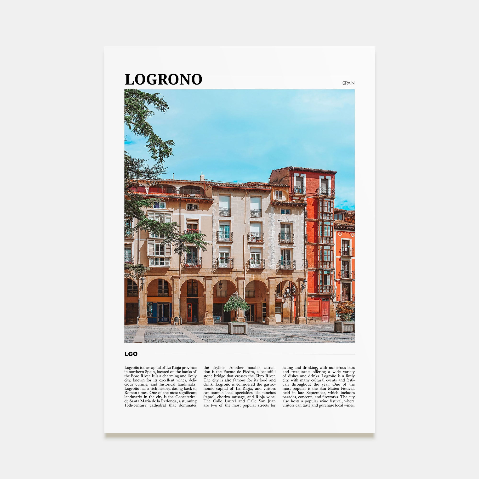 Logroño Travel Color Poster