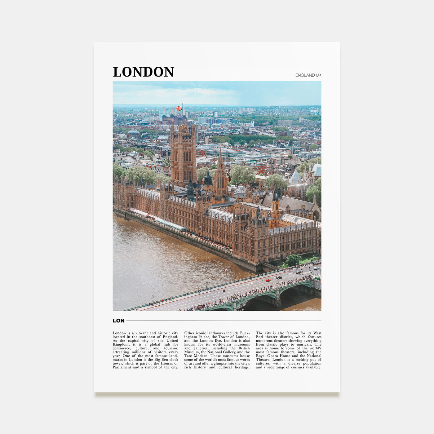 London Travel Color No 3 Poster