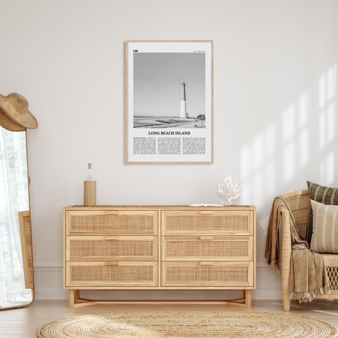 Long Beach Island Travel B&W Poster