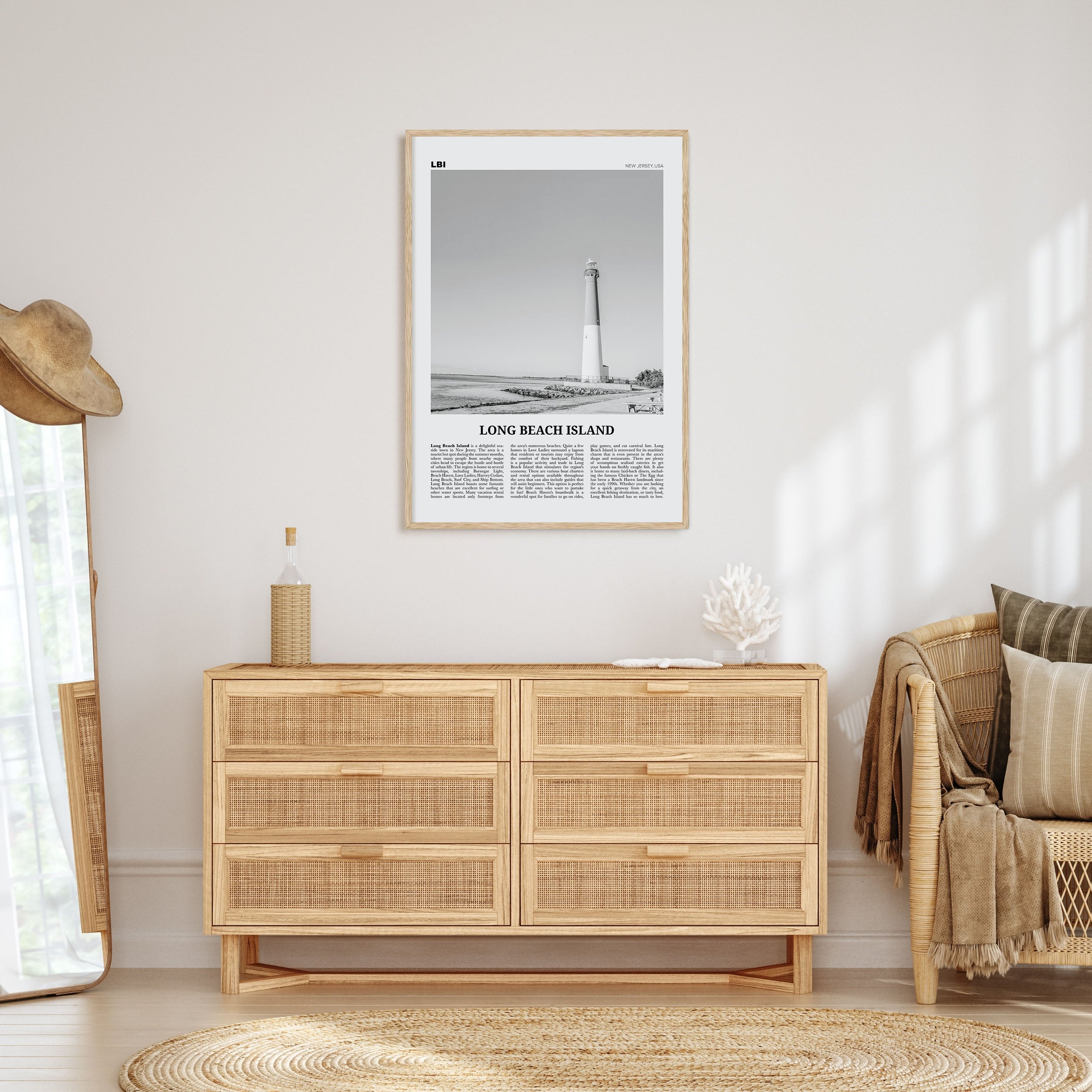 Long Beach Island Travel B&W Poster