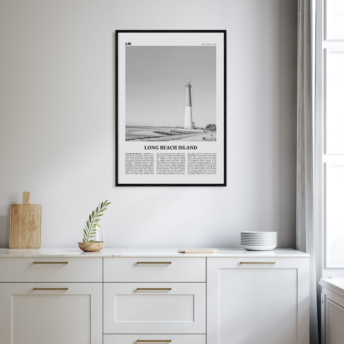 Long Beach Island Travel B&W Poster