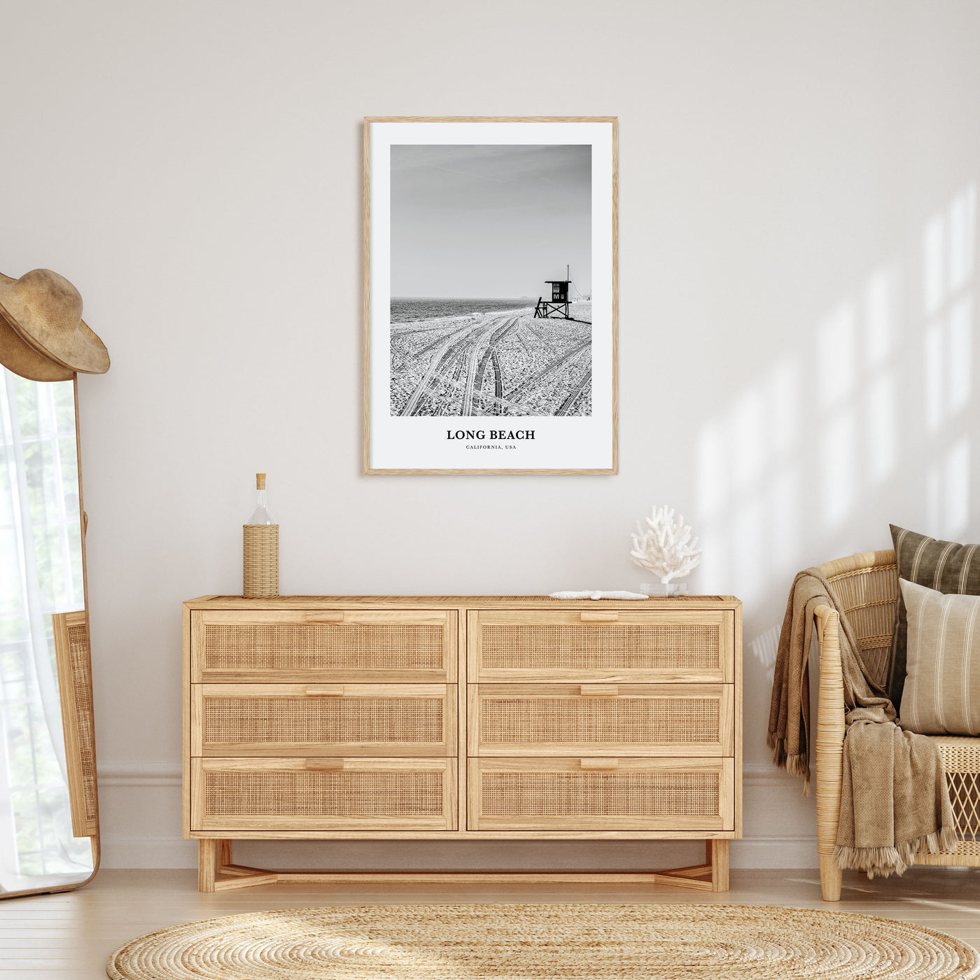 Long Beach Portrait B&W No 1 Poster