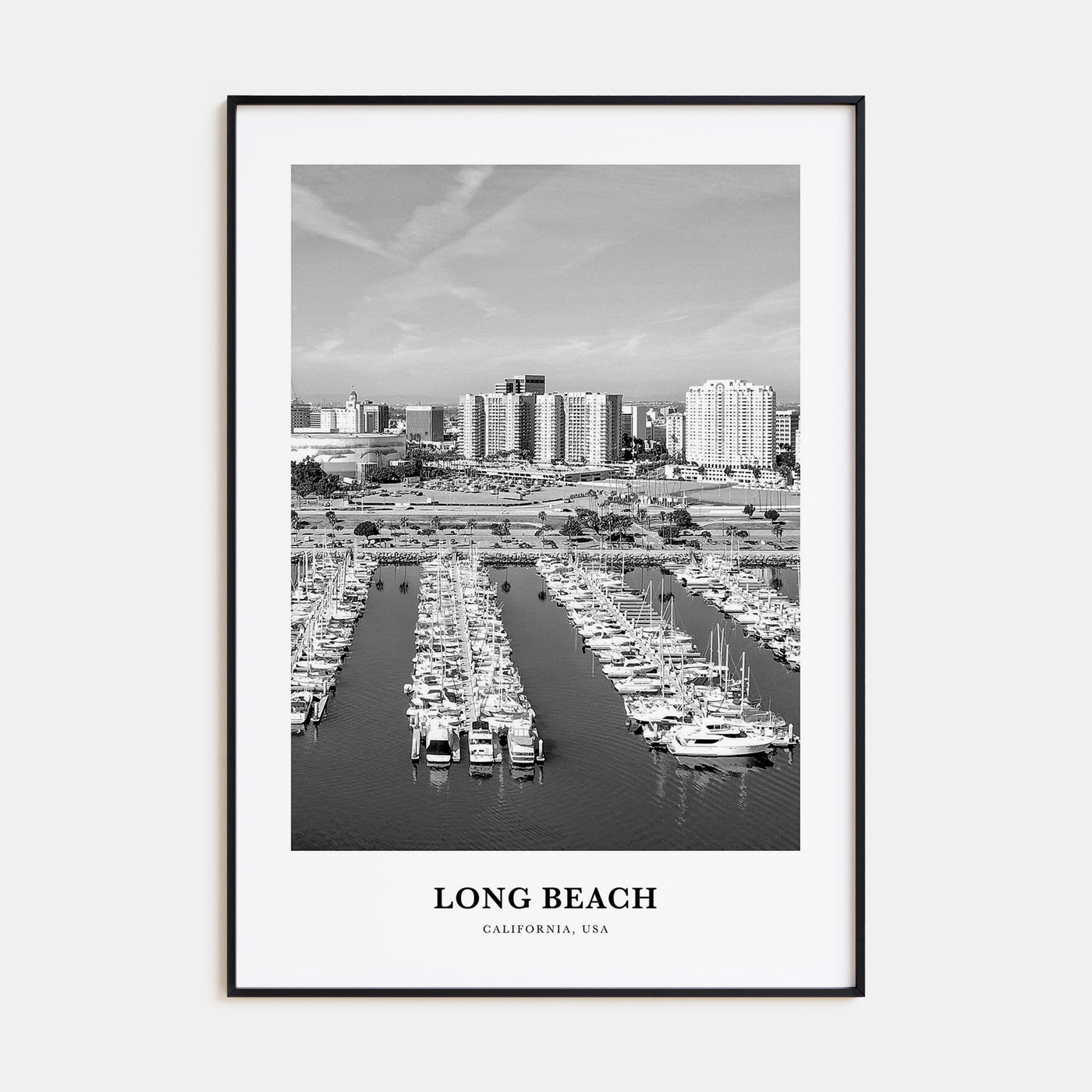 Long Beach Portrait B&W No 2 Poster