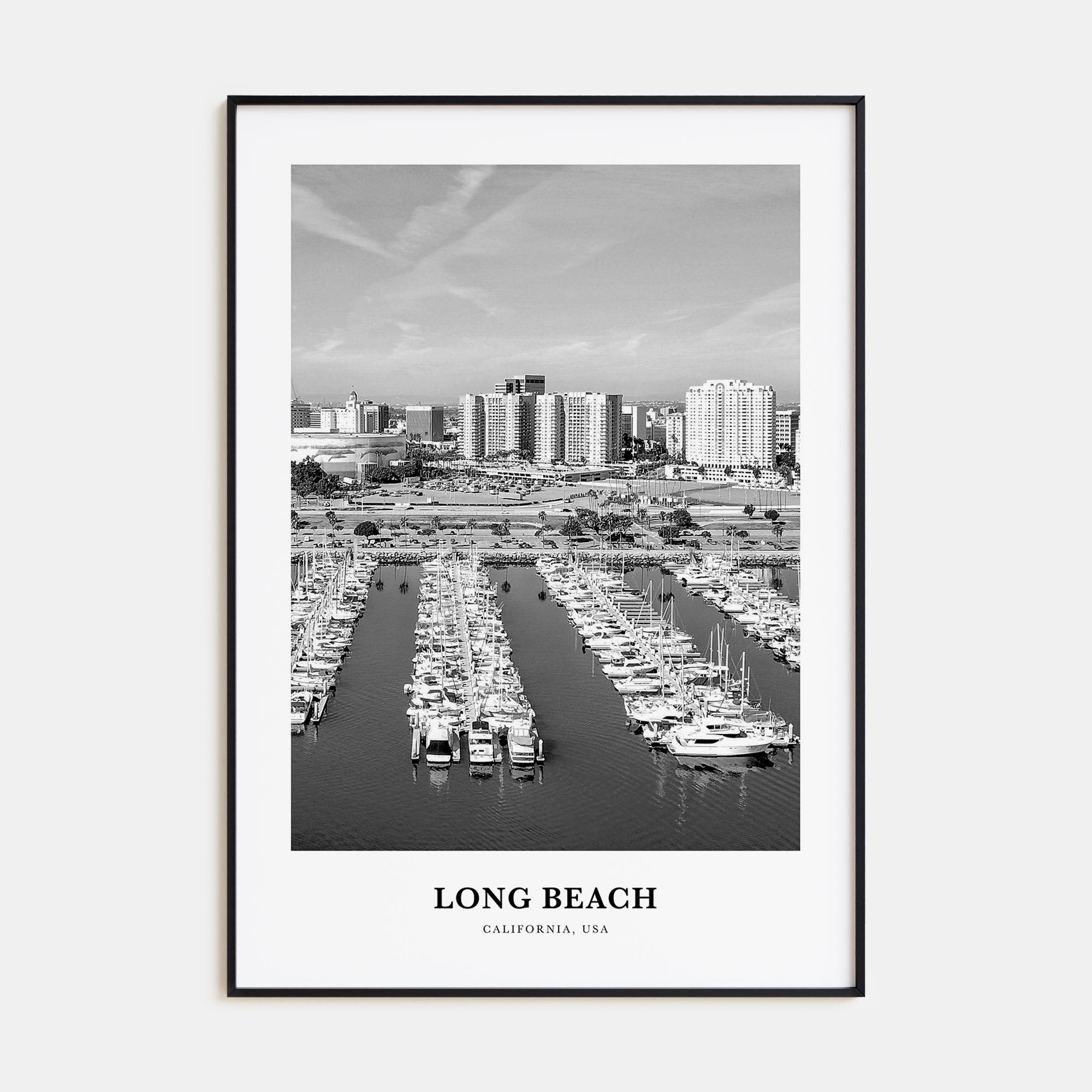 Long Beach Portrait B&W No 2 Poster