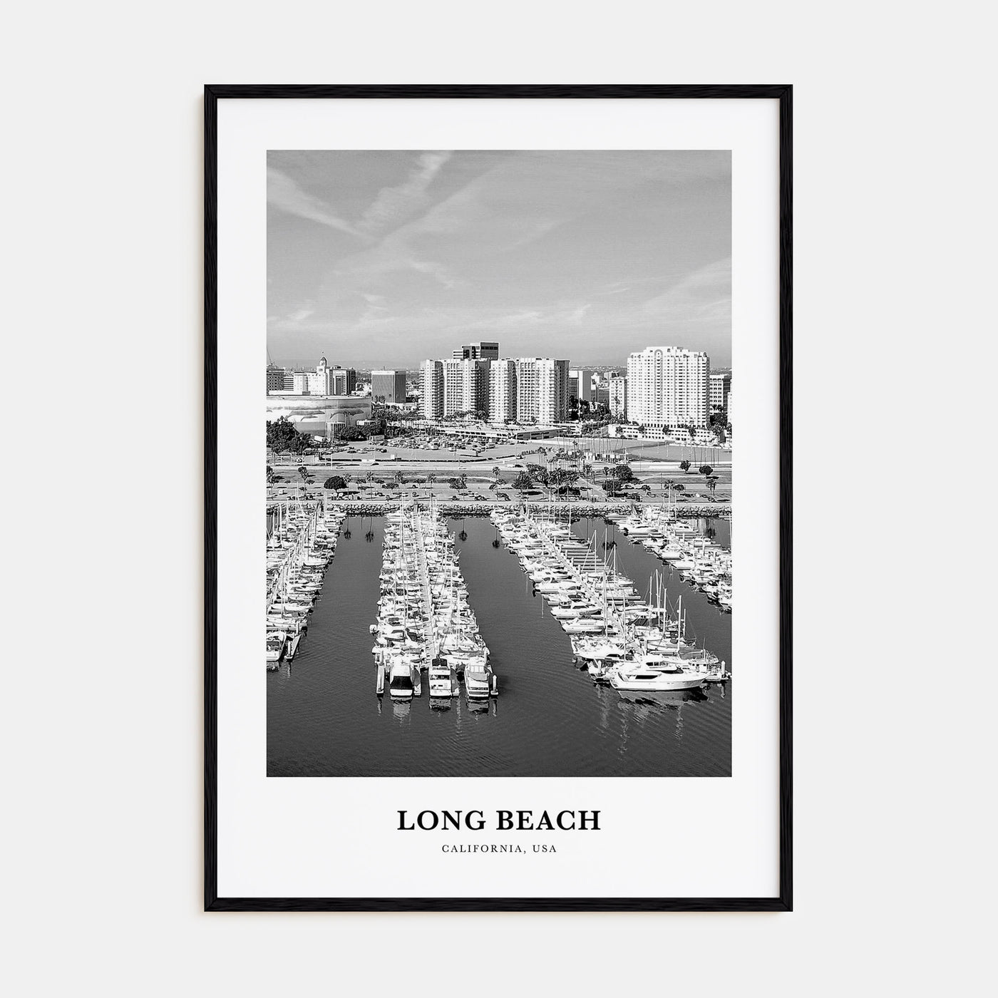 Long Beach Portrait B&W No 2 Poster