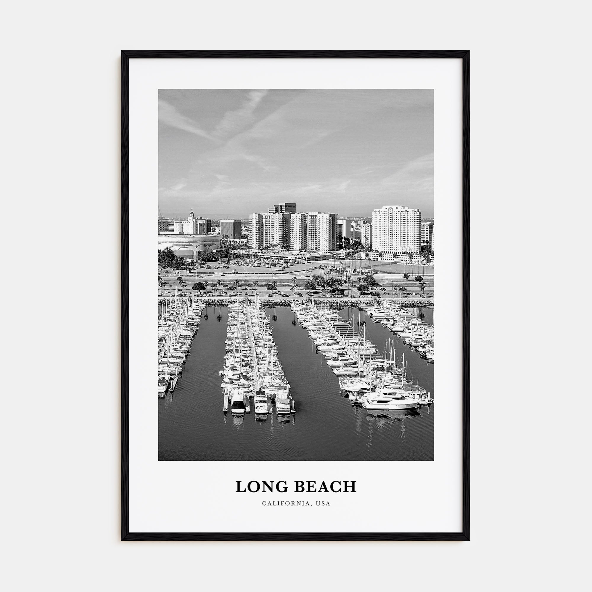 Long Beach Portrait B&W No 2 Poster