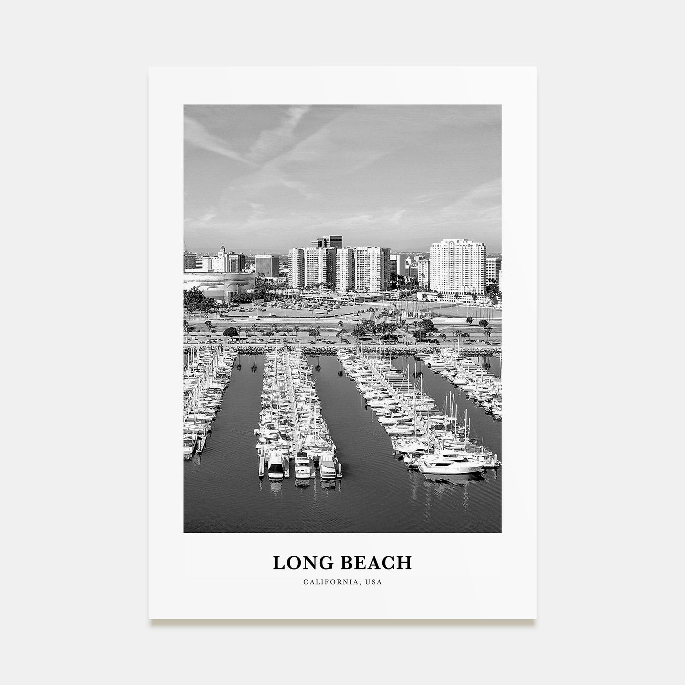 Long Beach Portrait B&W No 2 Poster