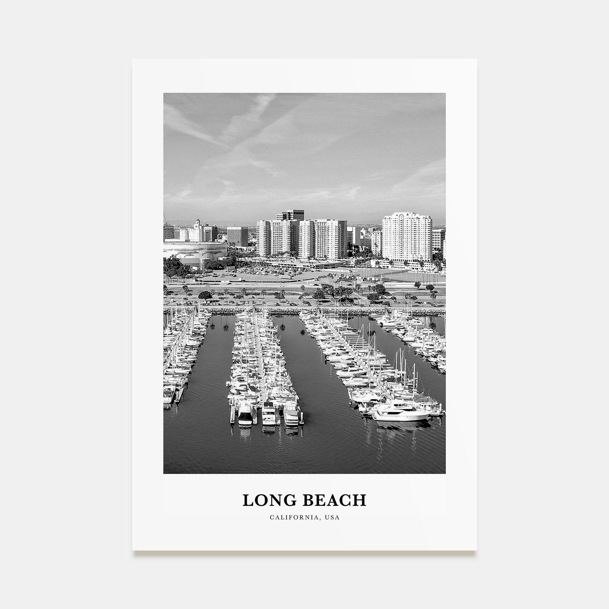 Long Beach Portrait B&W No 2 Poster