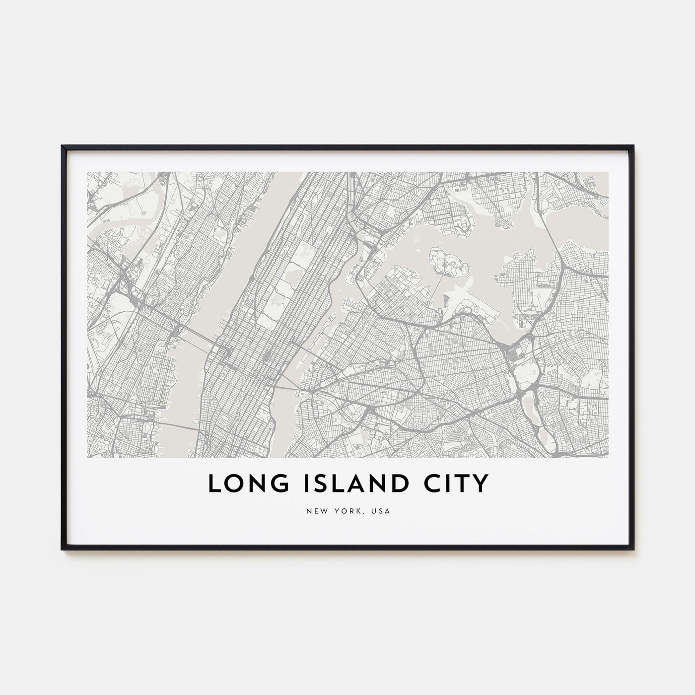 Long Island City Map Landscape Poster