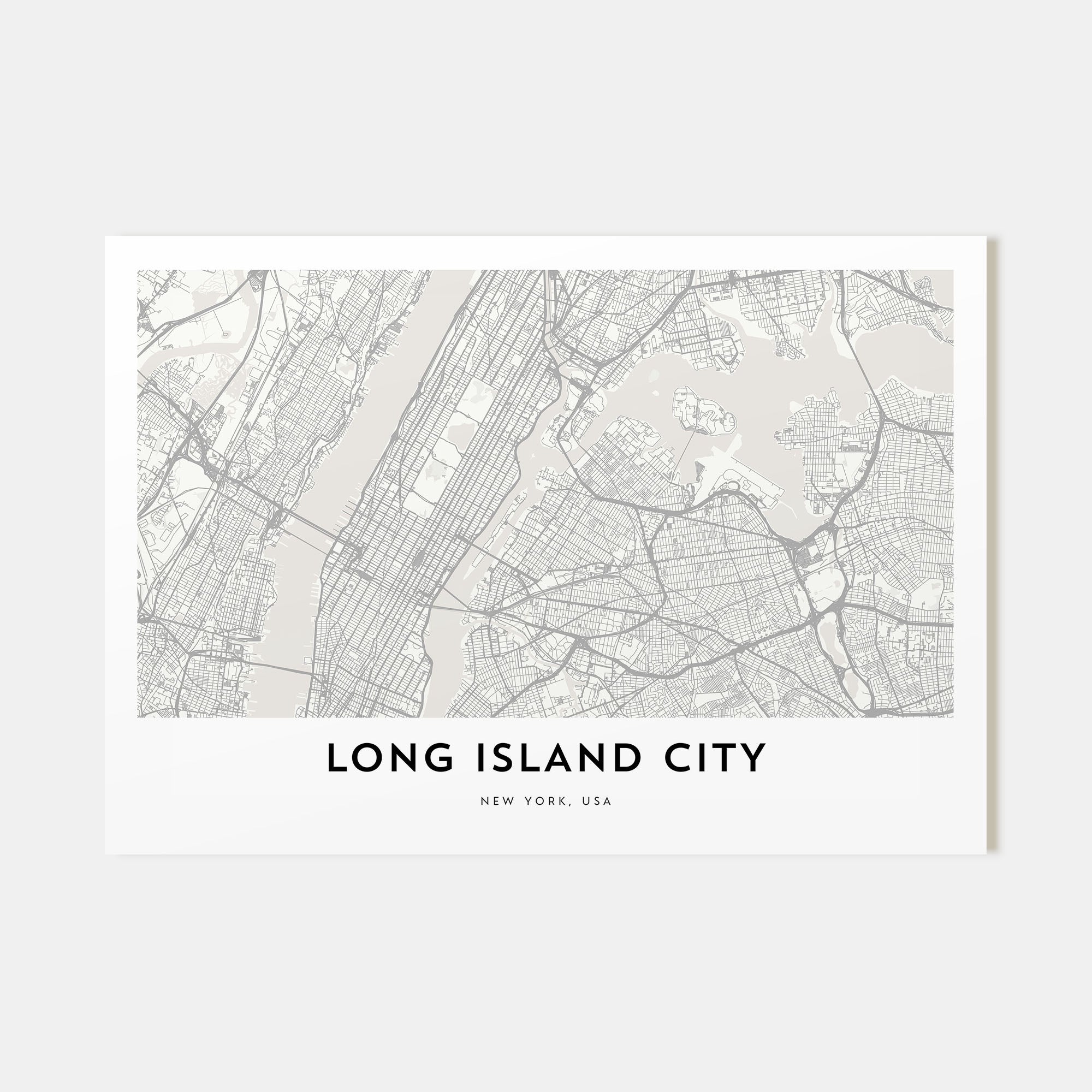 Long Island City Map Landscape Poster