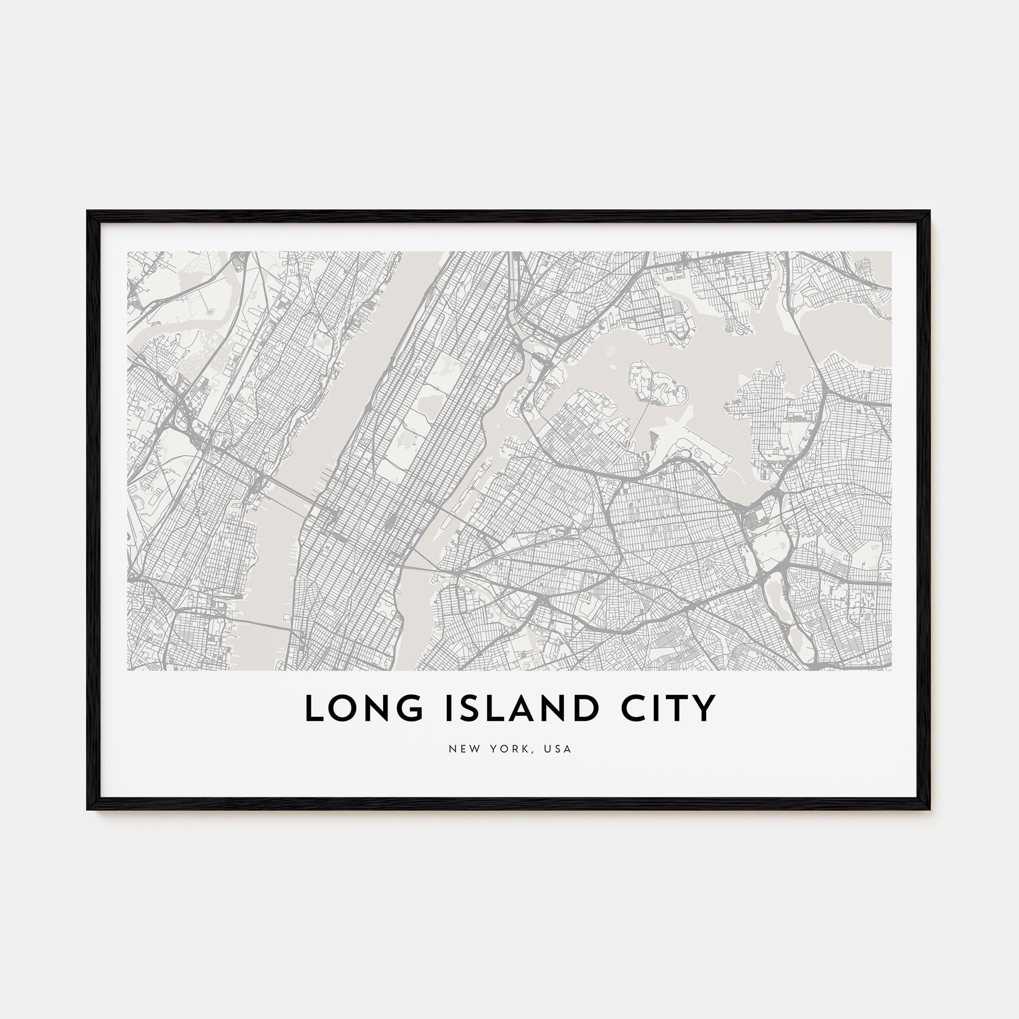 Long Island City Map Landscape Poster