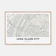 Long Island City Map Landscape Poster