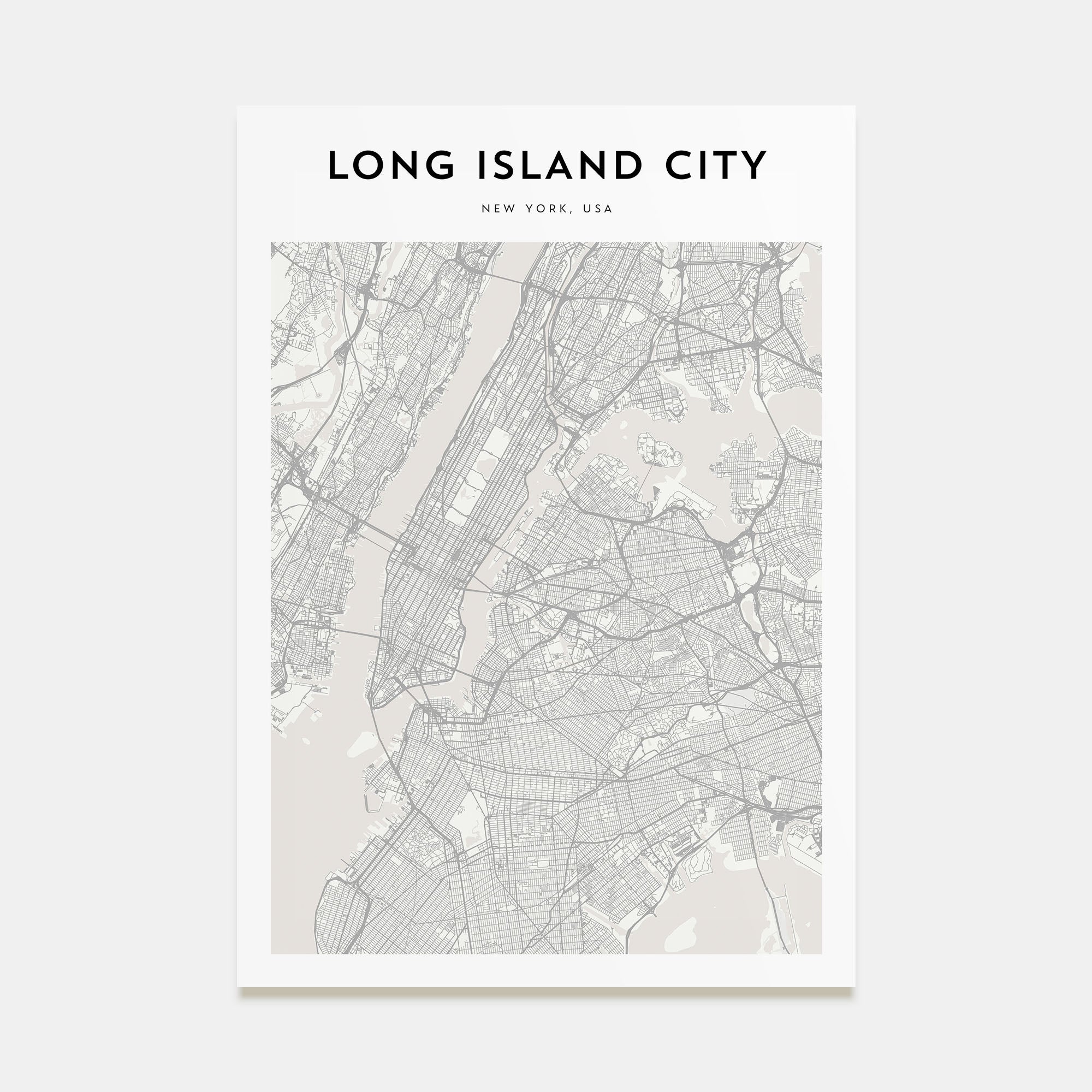 Long Island City Map Portrait Poster