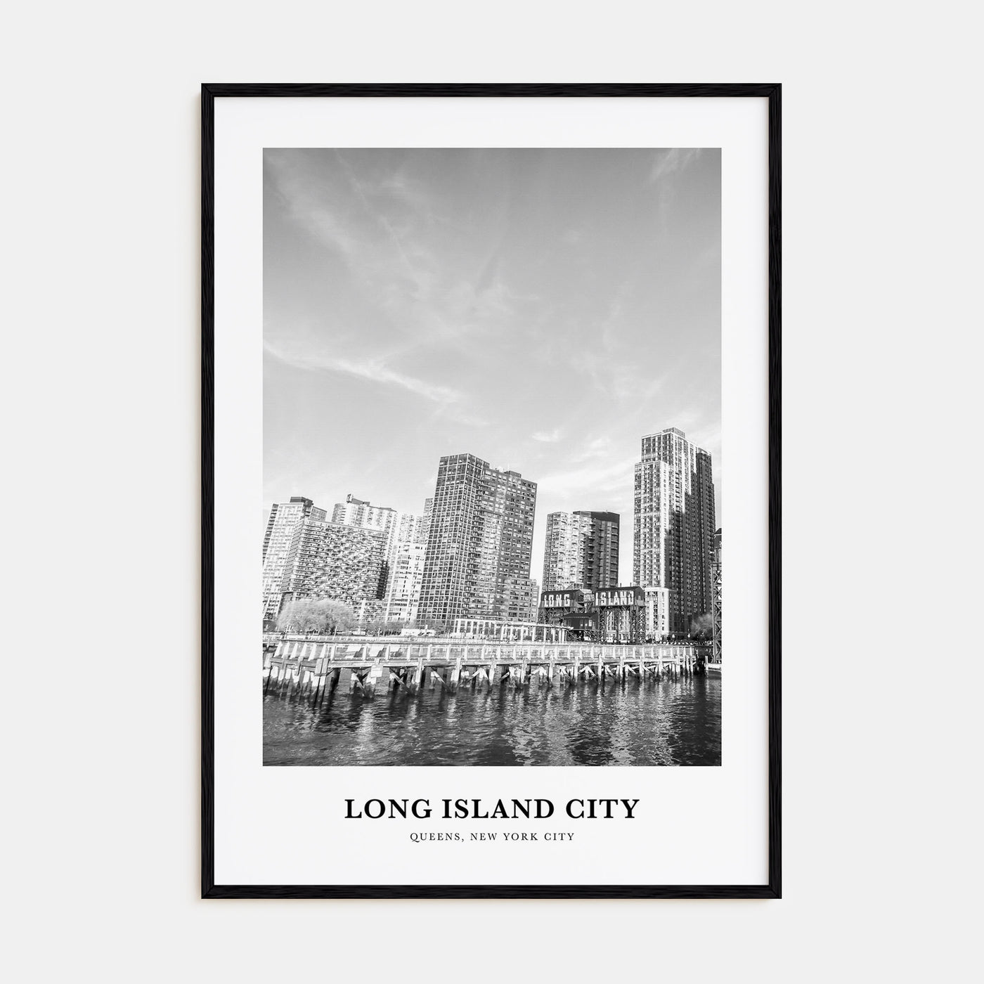 Long Island City Portrait B&W Poster