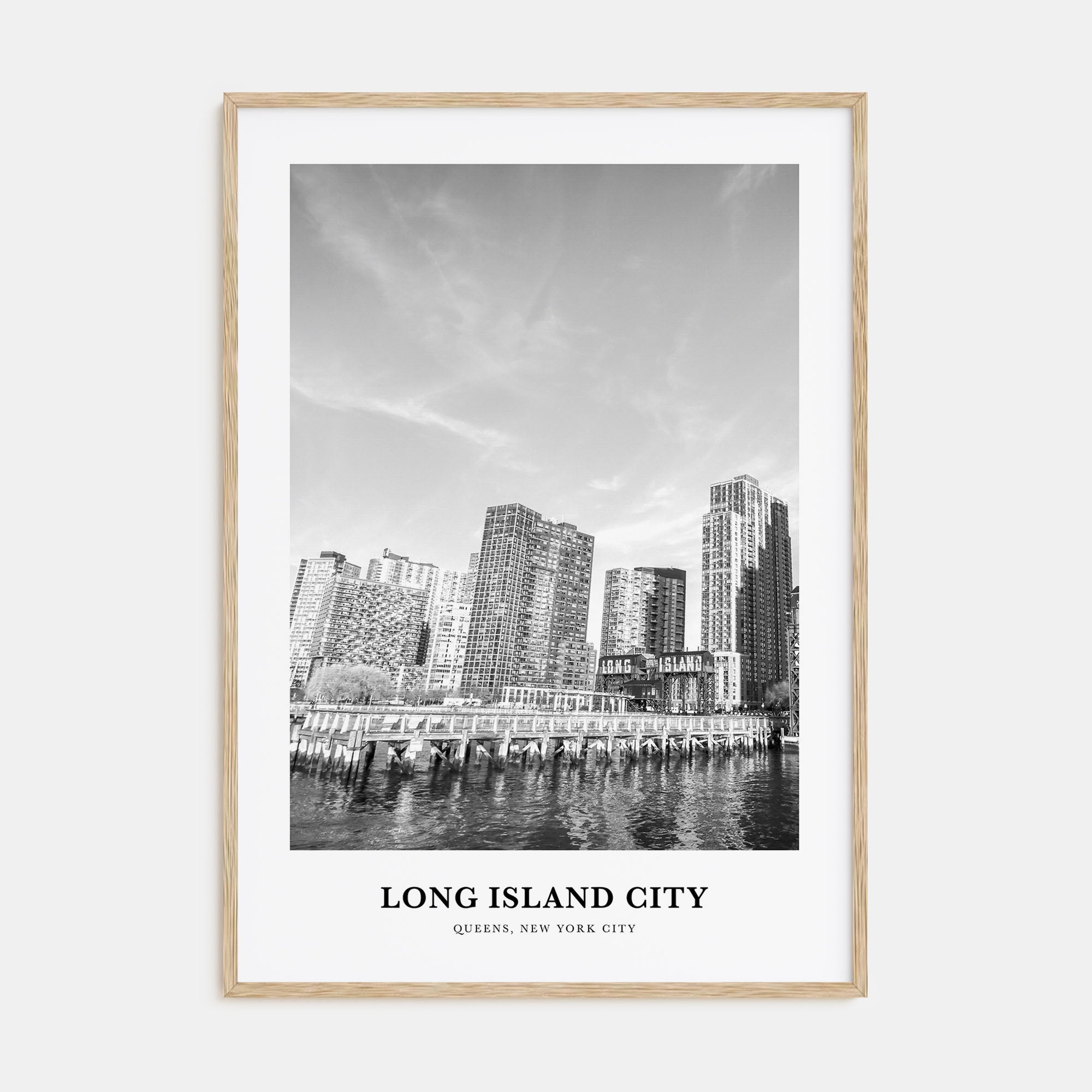 Long Island City Portrait B&W Poster