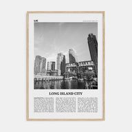 Long Island City Travel B&W Poster