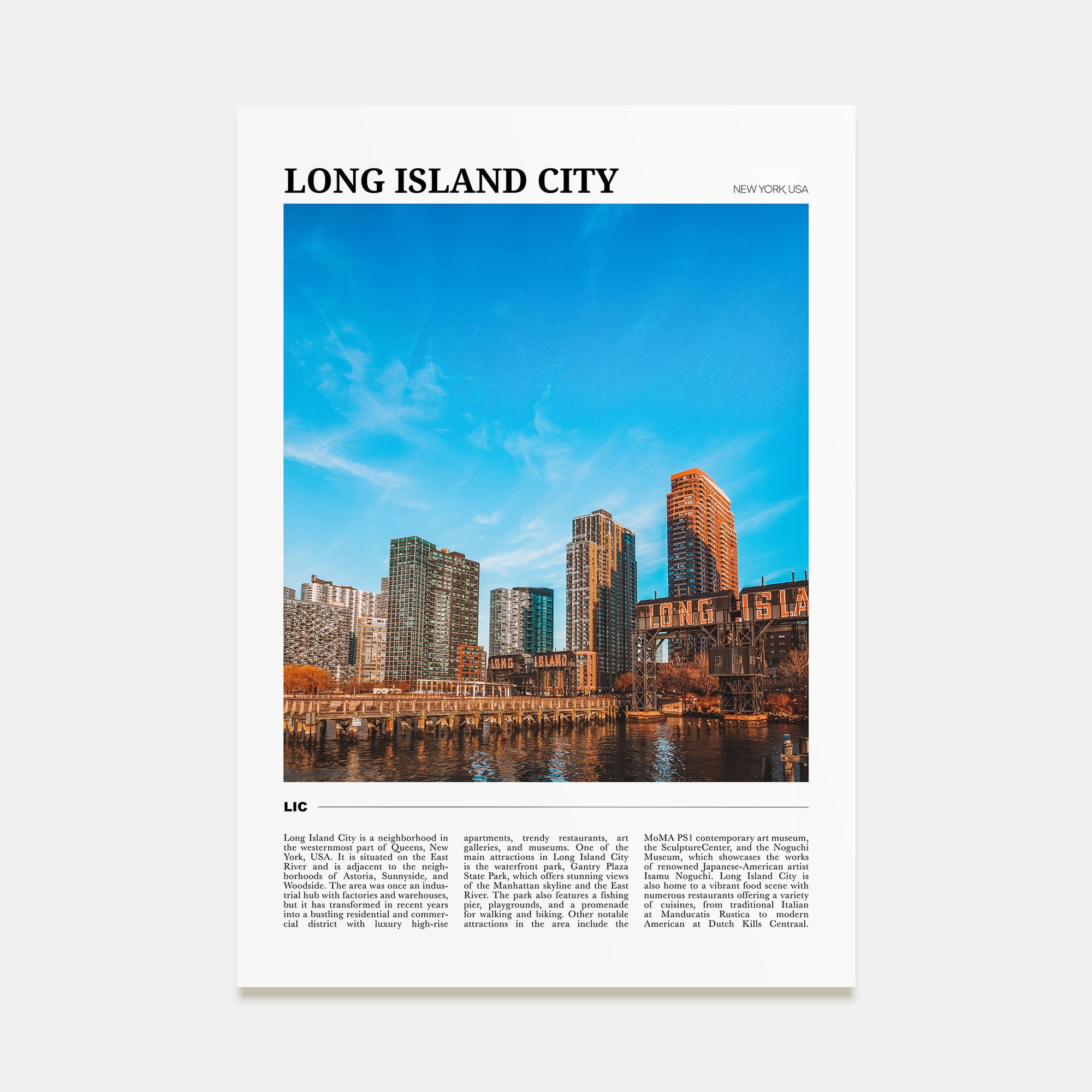 Long Island City Travel Color Poster