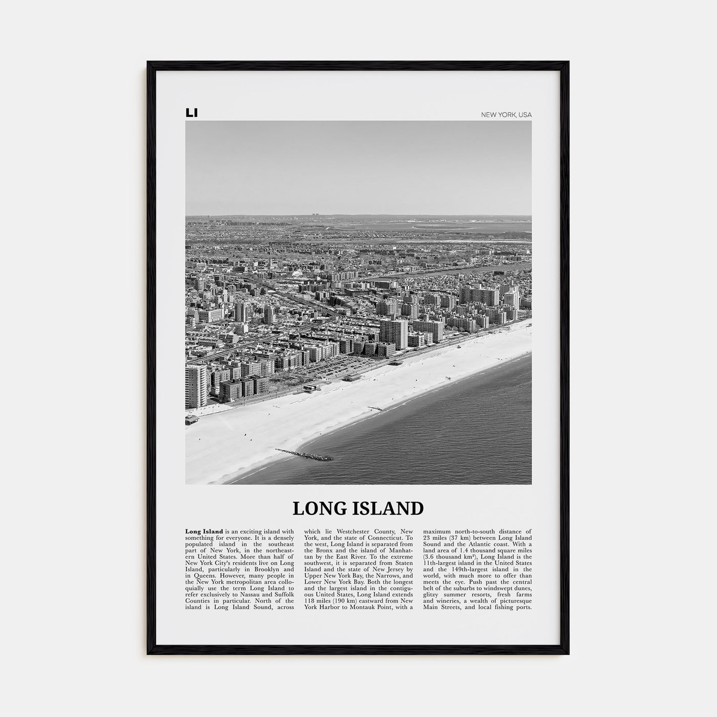 Long Island Travel B&W No 1 Poster