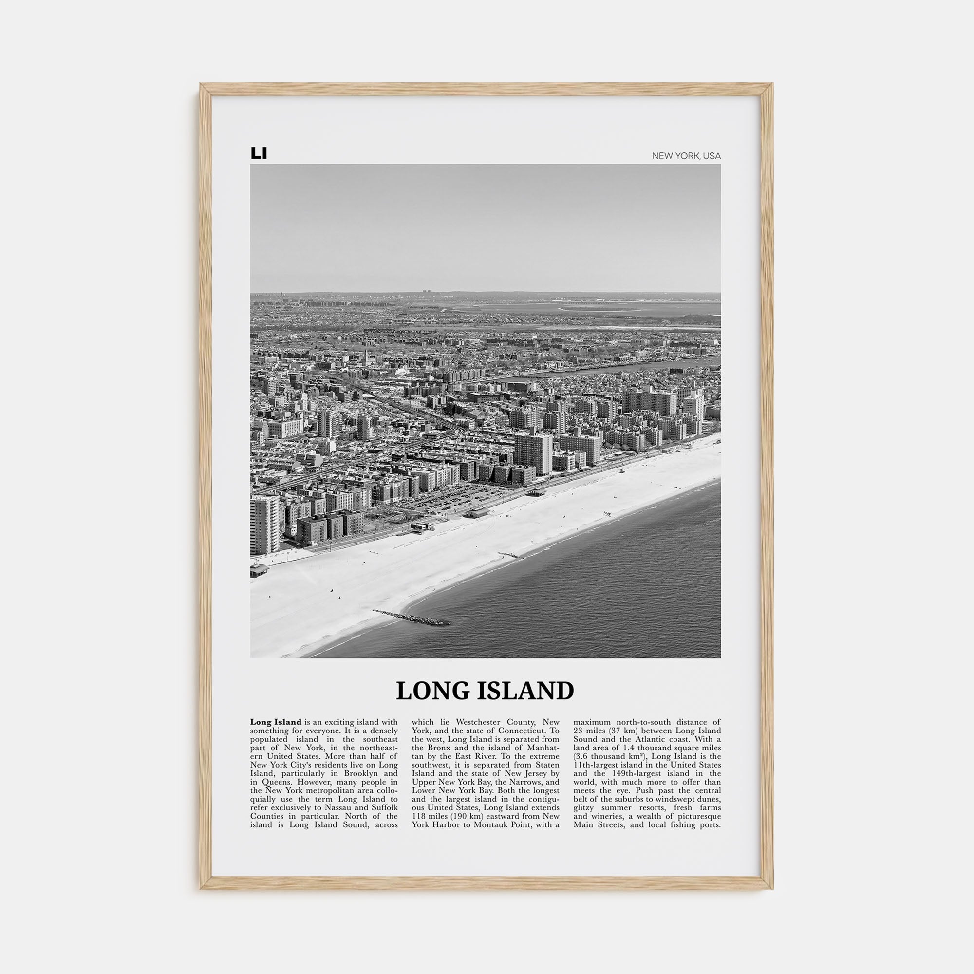 Long Island Travel B&W No 1 Poster