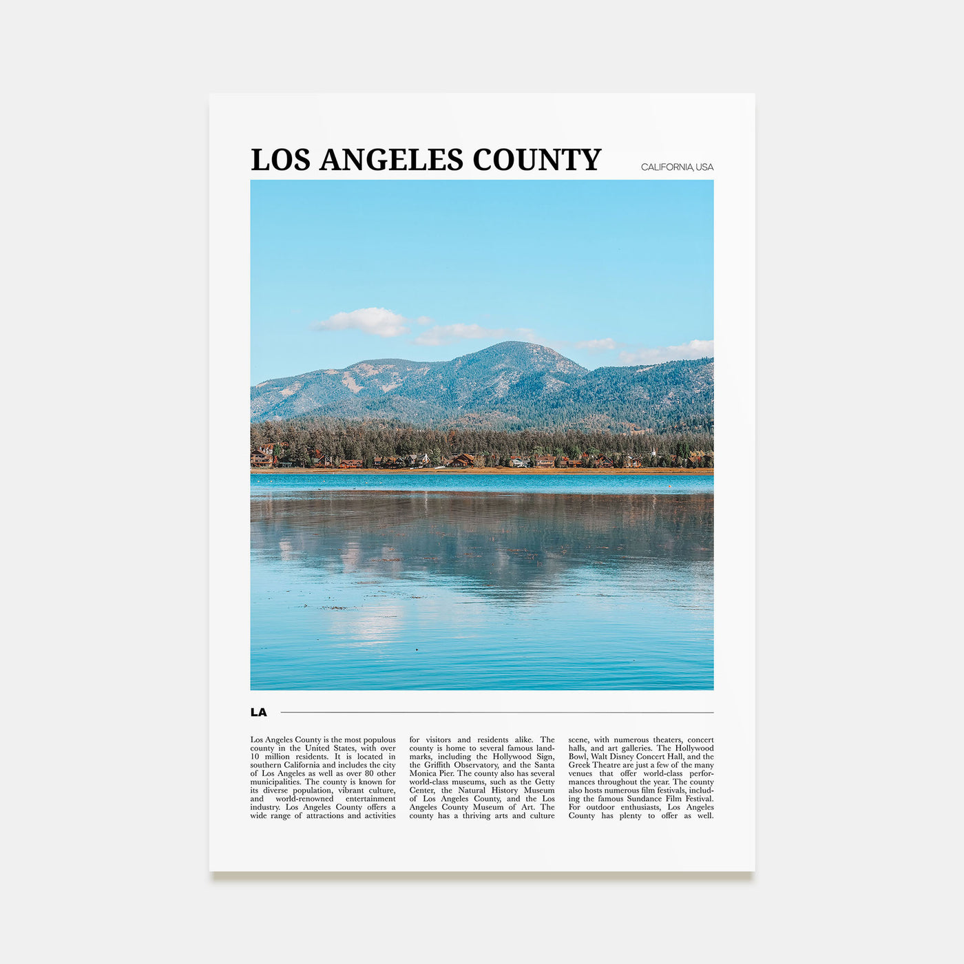 Los Angeles County Travel Color Poster