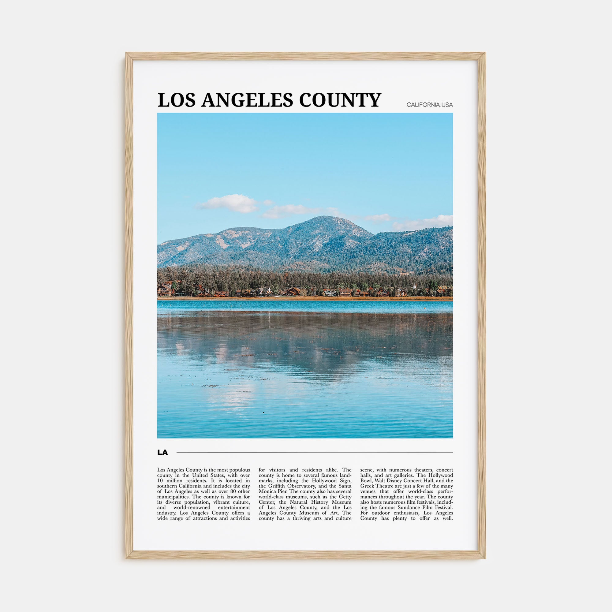 Los Angeles County Travel Color Poster