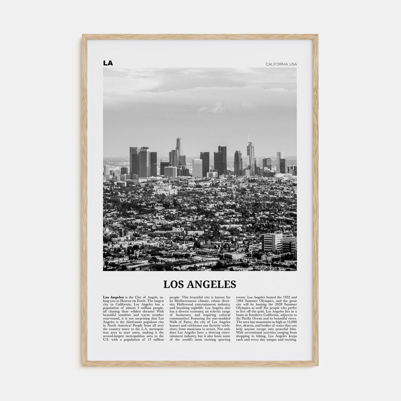 Los Angeles Travel B&W No 4 Poster
