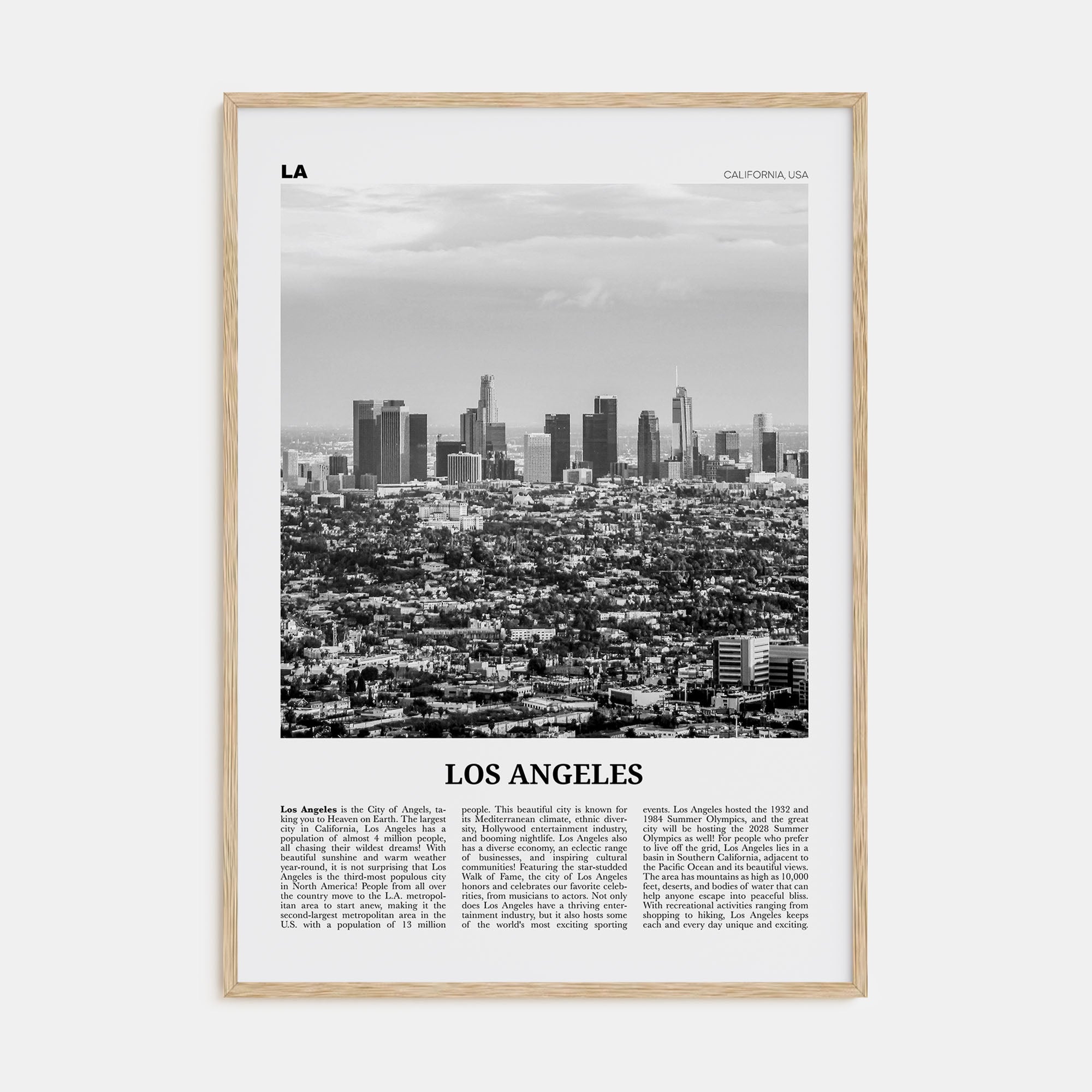Los Angeles Travel B&W No 4 Poster
