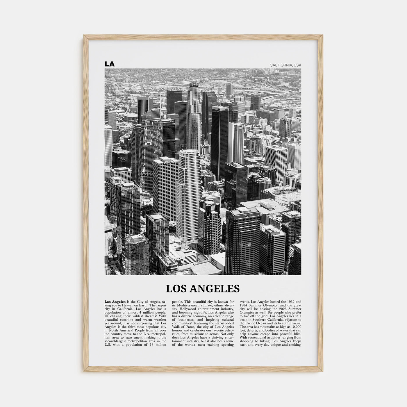 Los Angeles Travel B&W No 5 Poster