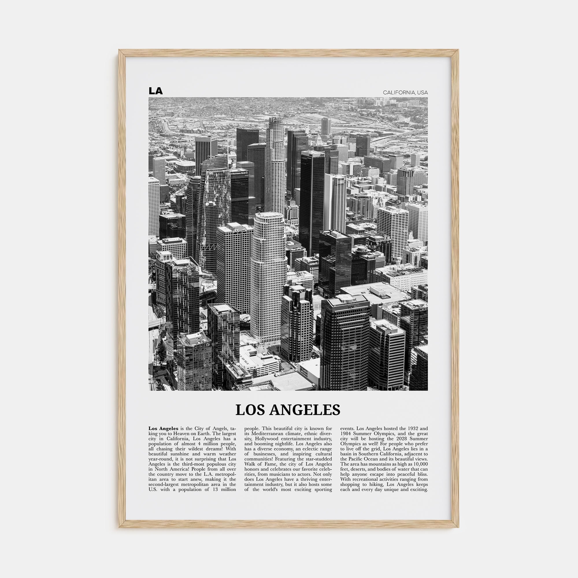 Los Angeles Travel B&W No 5 Poster
