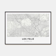 Los Feliz Map Landscape Poster