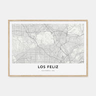 Los Feliz Map Landscape Poster