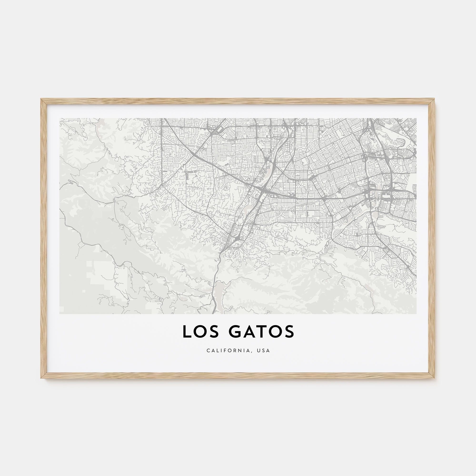 Los Gatos Map Landscape Poster