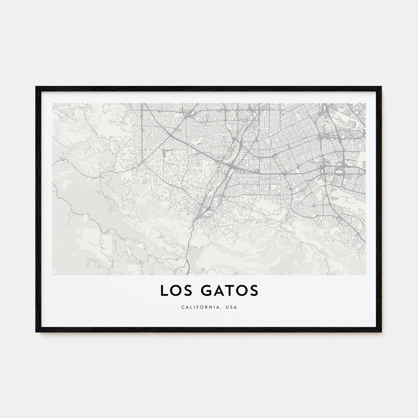 Los Gatos Map Landscape Poster