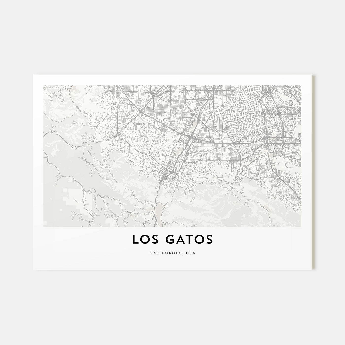 Los Gatos Map Landscape Poster