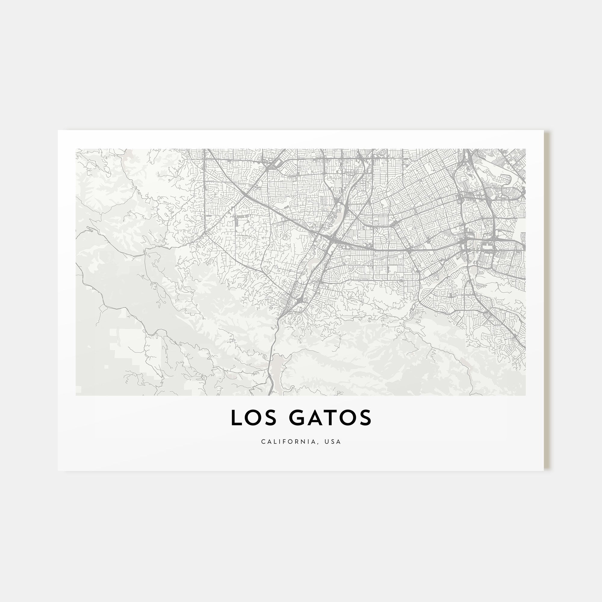 Los Gatos Map Landscape Poster