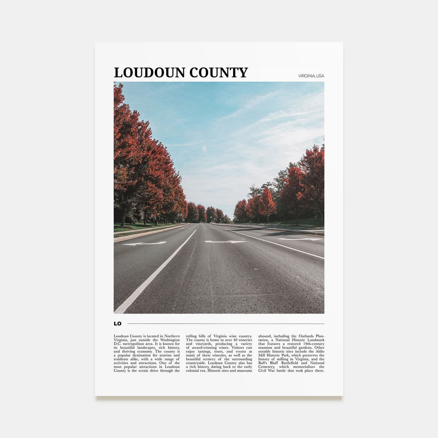 Loudoun County Travel Color Poster