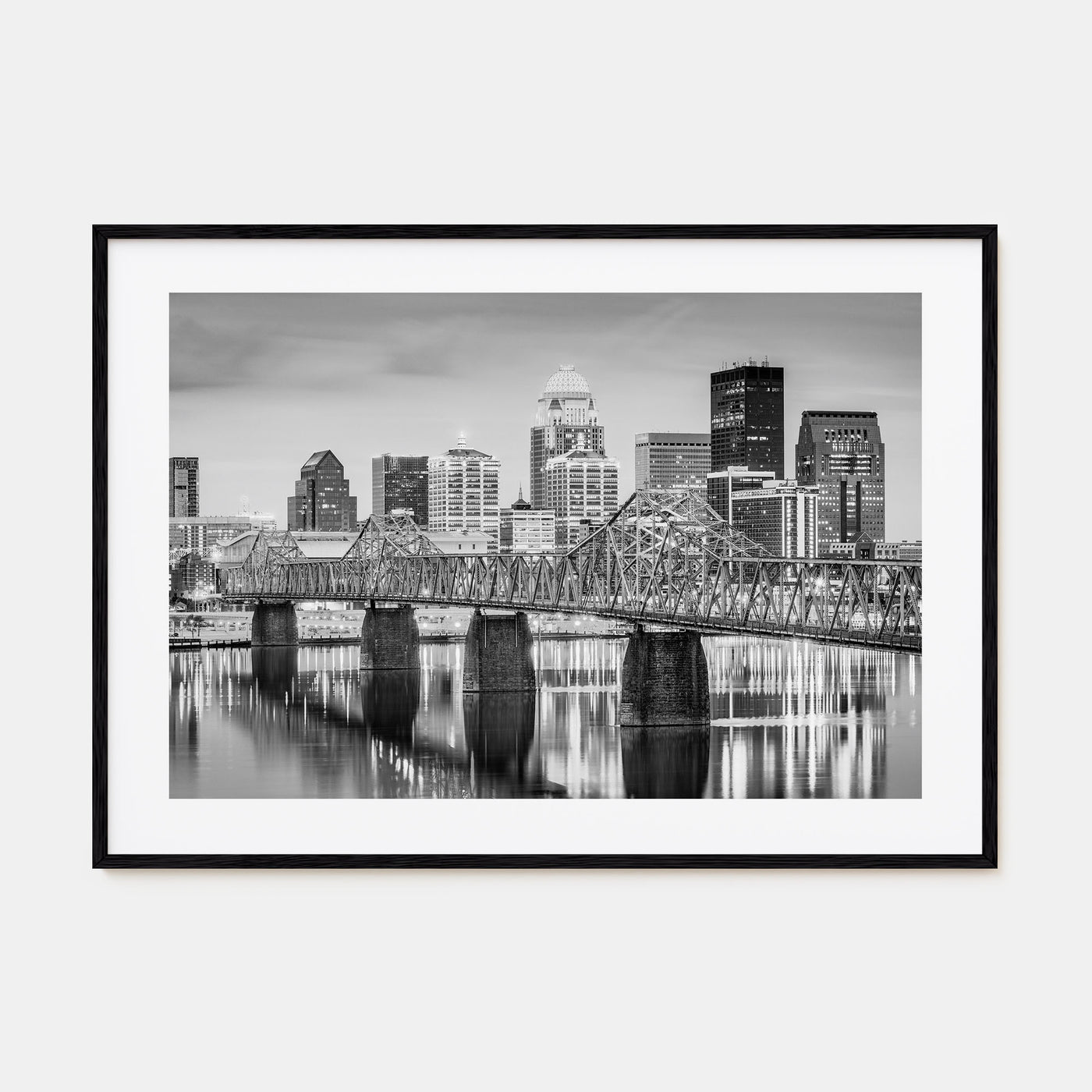 Louisville Landscape B&W Poster