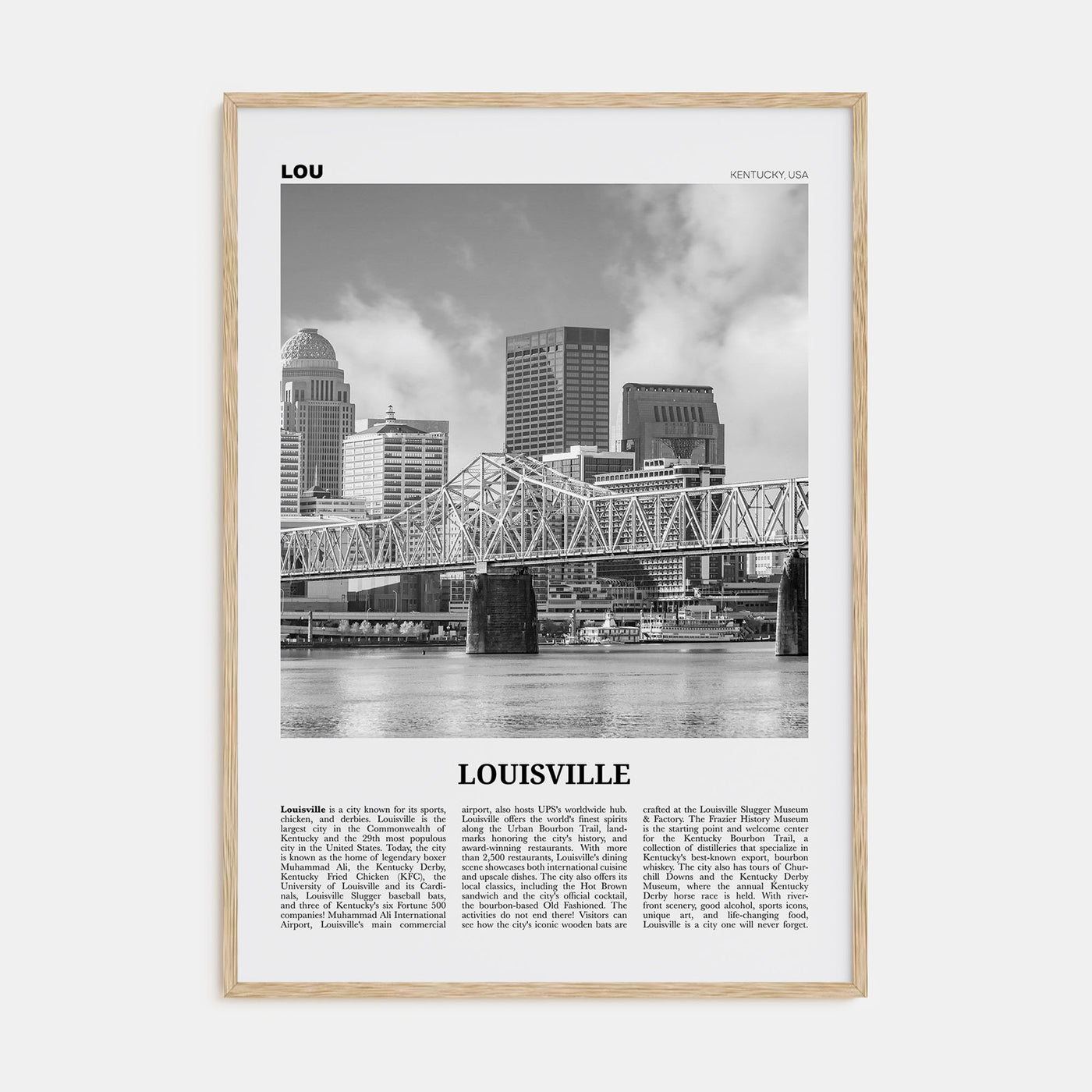 Louisville Travel B&W No 1 Poster