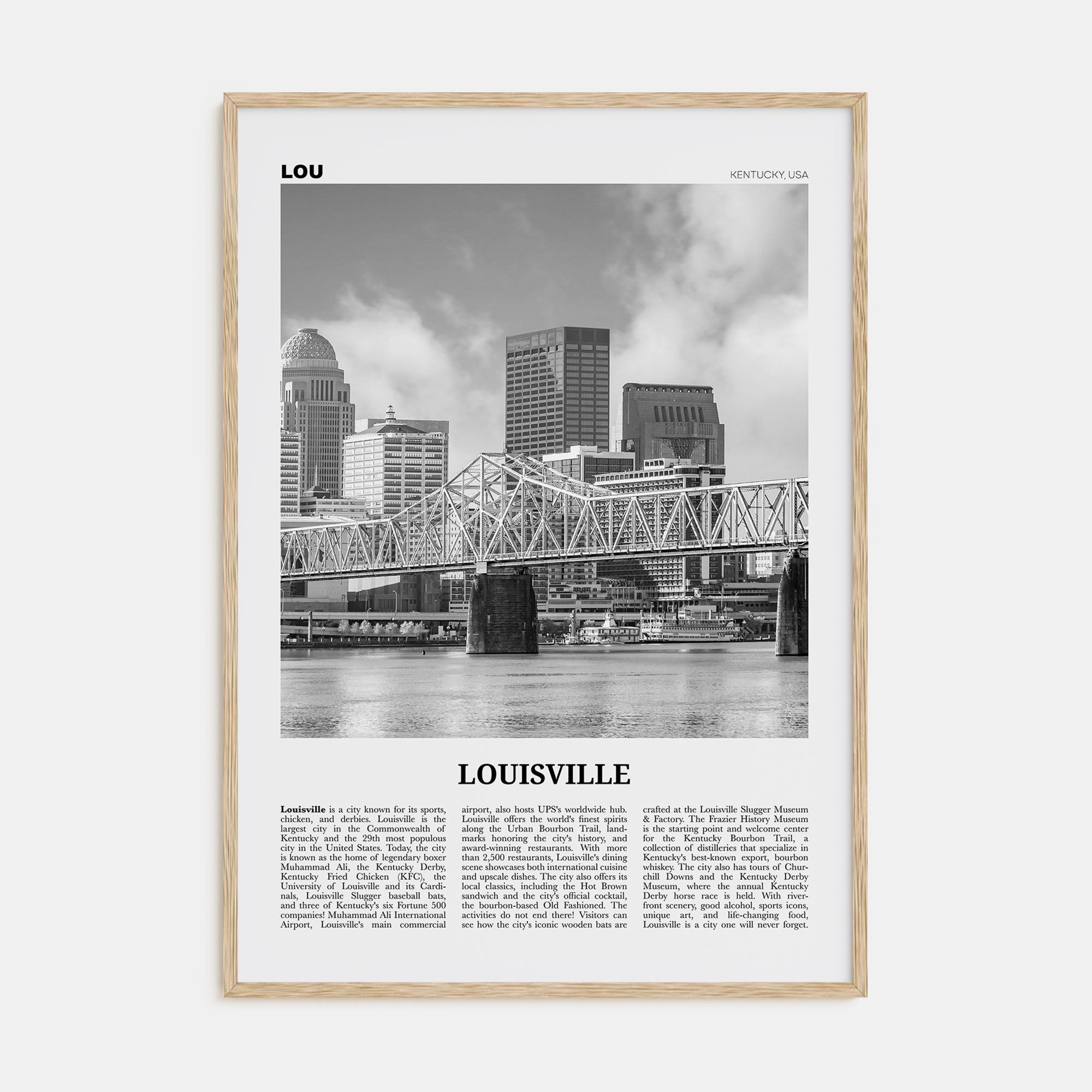 Louisville Travel B&W No 1 Poster