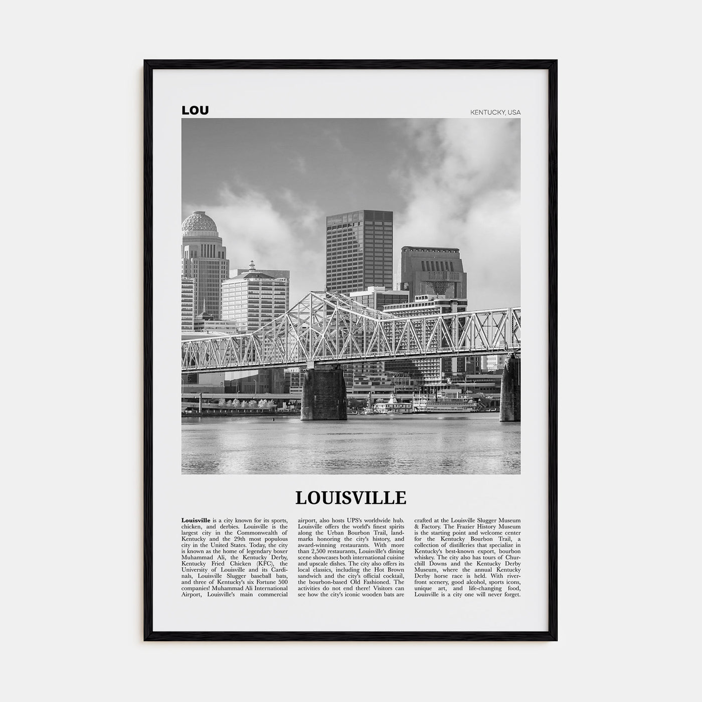 Louisville Travel B&W No 1 Poster