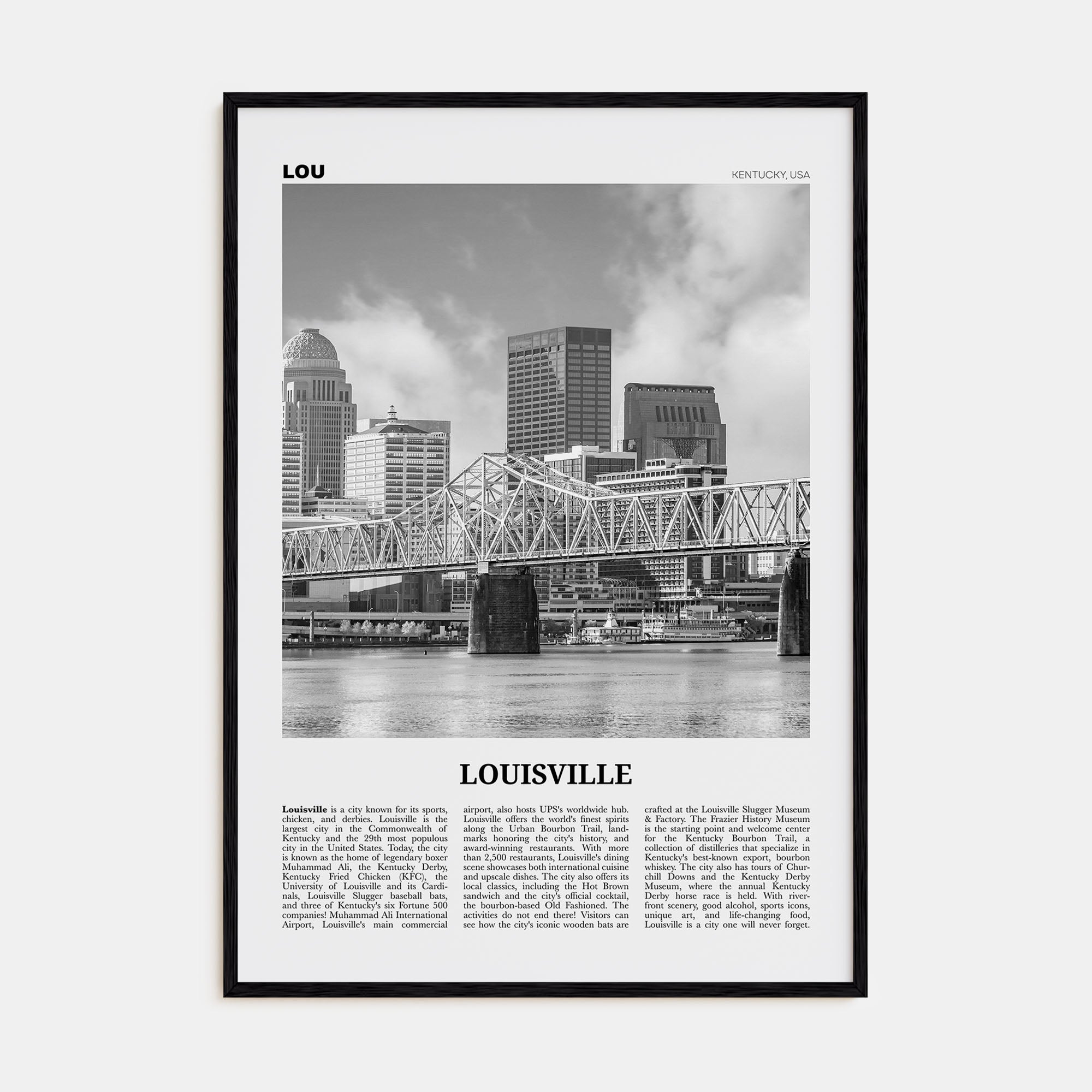 Louisville Travel B&W No 1 Poster