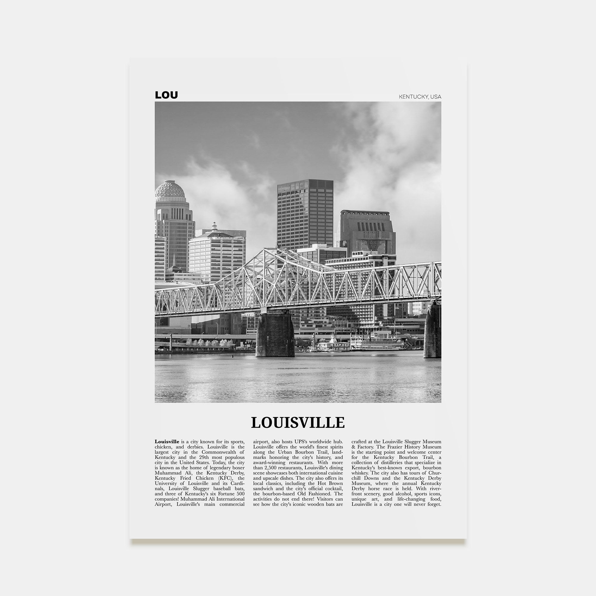 Louisville Travel B&W No 1 Poster