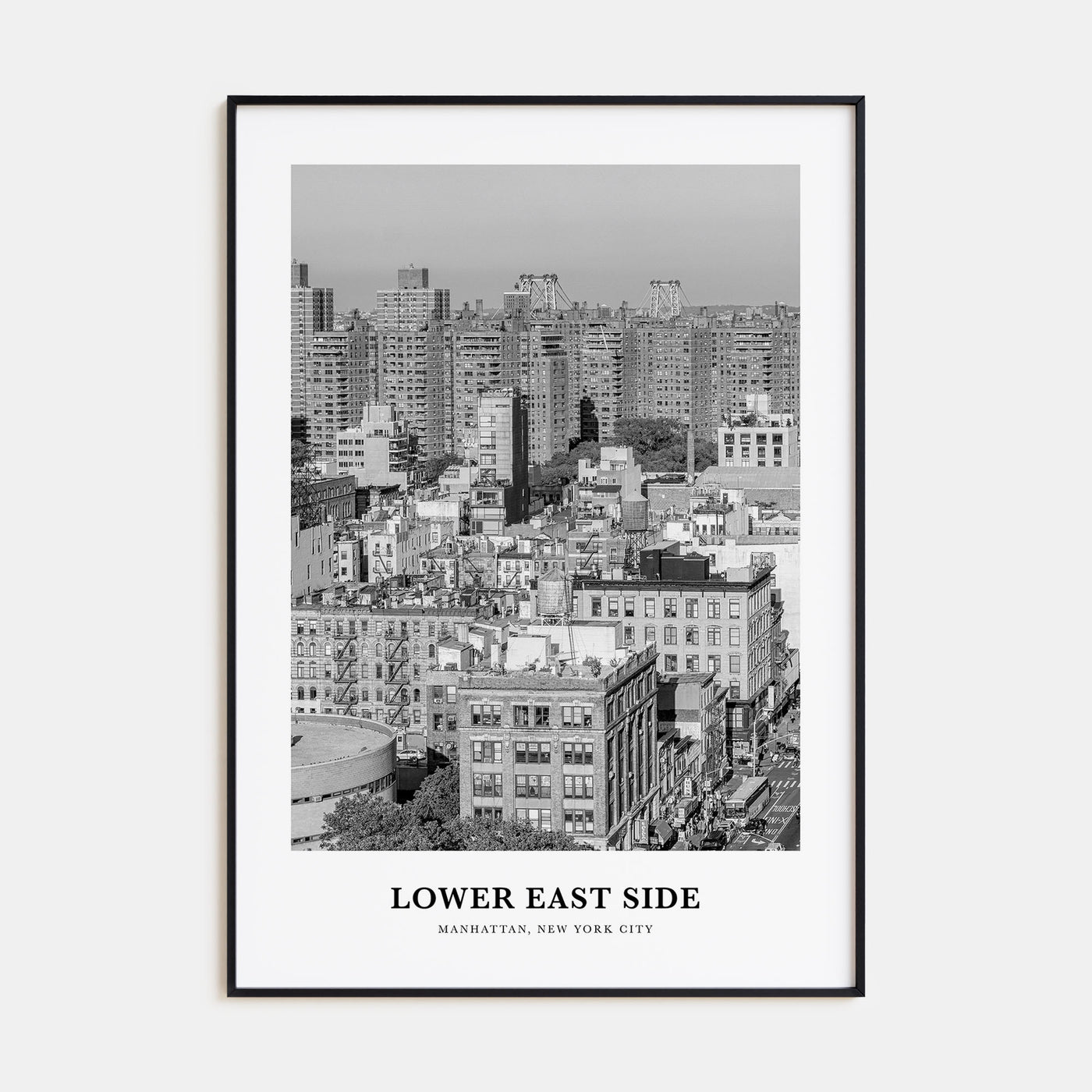 Lower East Side Portrait B&W Poster