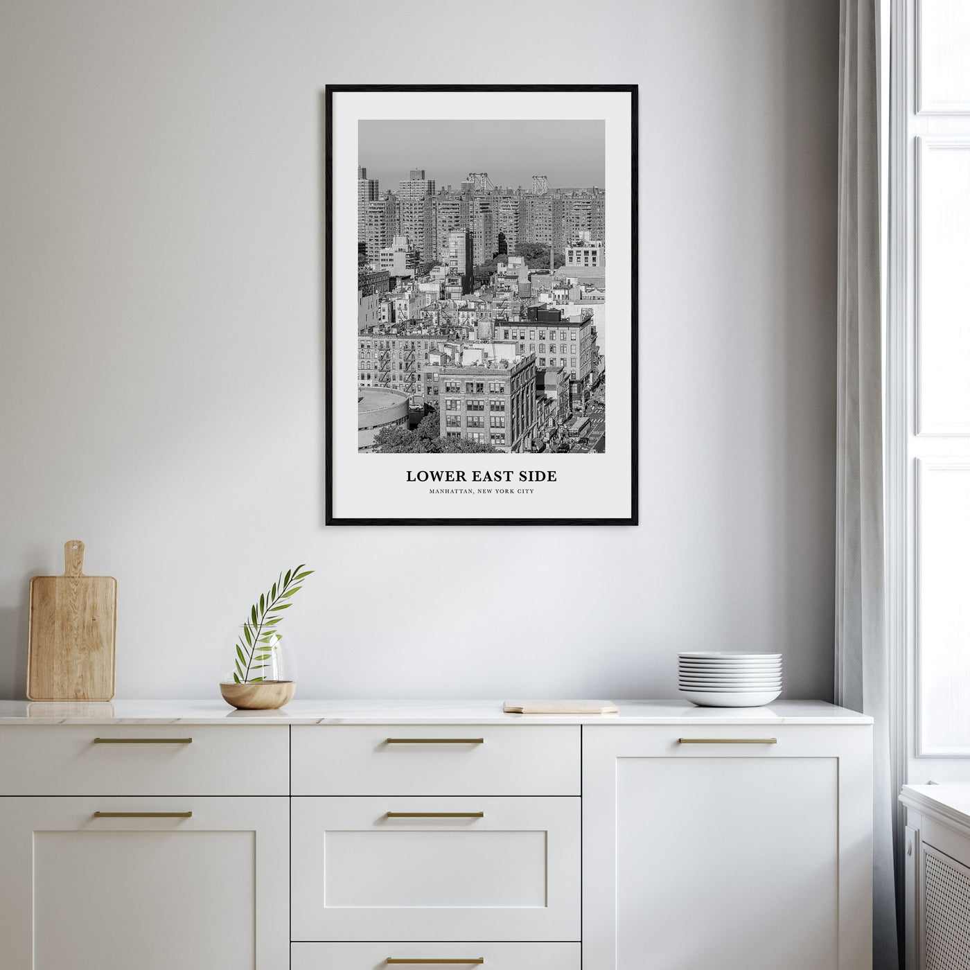 Lower East Side Portrait B&W Poster