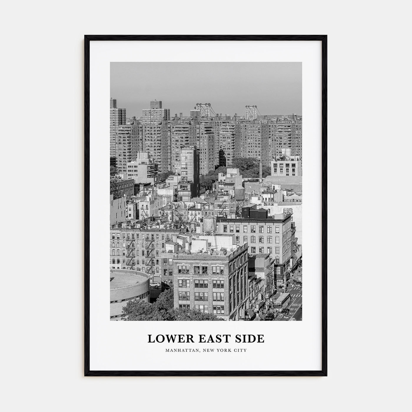 Lower East Side Portrait B&W Poster