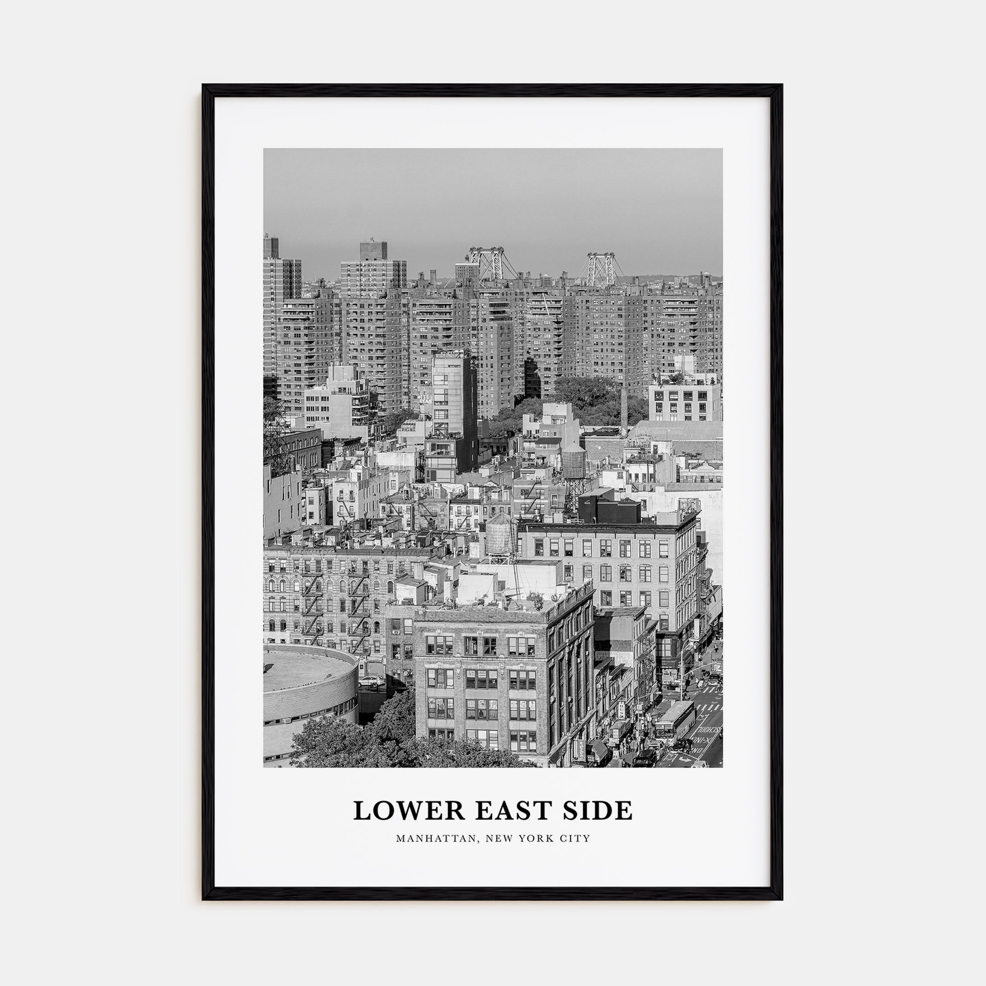 Lower East Side Portrait B&W Poster